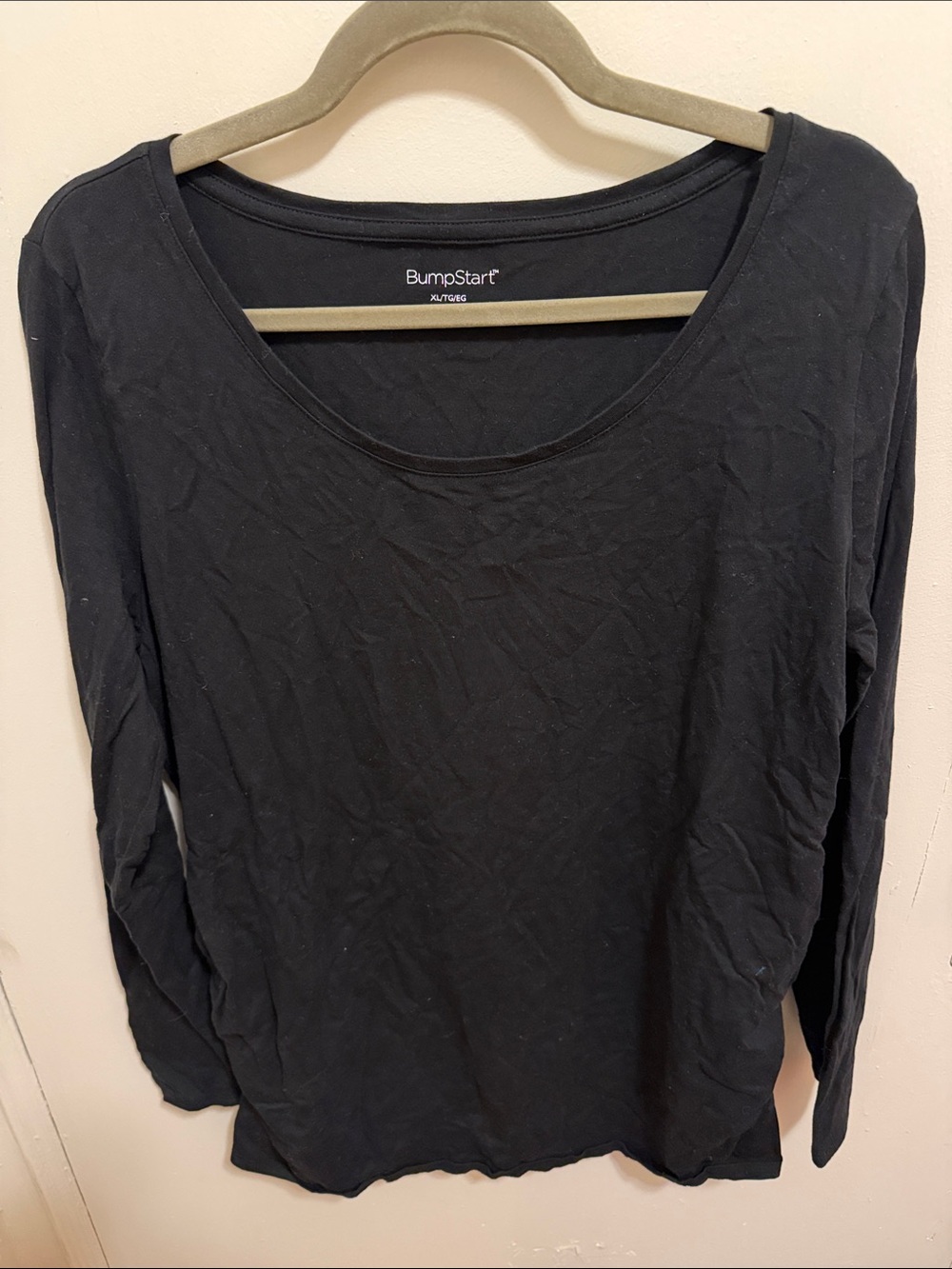 BumpStart Black Scoop Neck Long Sleeve Top